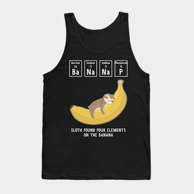 Banana Nap, Cute Baby Sloth Sleeping On The Banana Tank Top by M Humor